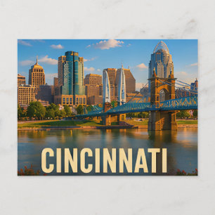 Cincinnati Ohio River Travel Gift Postcard