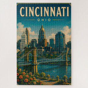 🌉 Cincinnati Ohio Skyline And Riverfront Jigsaw Puzzle