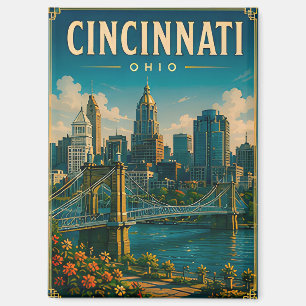 🌉 Cincinnati Ohio Skyline And Riverfront Magnet