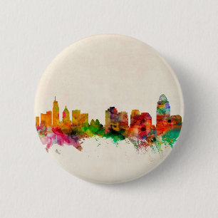 Cincinnati Ohio Skyline Cityscape 6 Cm Round Badge