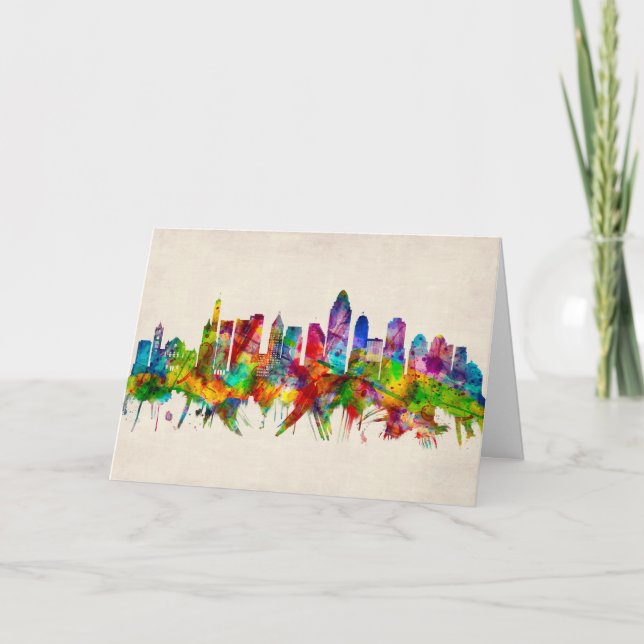 Cincinnati Ohio Skyline Holiday Card (Front)