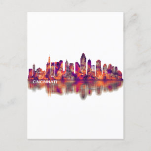 Cincinnati Ohio Skyline Holiday Postcard