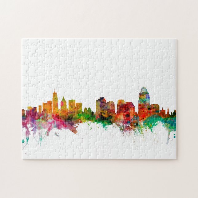 Cincinnati Ohio Skyline Jigsaw Puzzle (Horizontal)