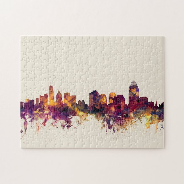 Cincinnati Ohio Skyline Jigsaw Puzzle (Horizontal)