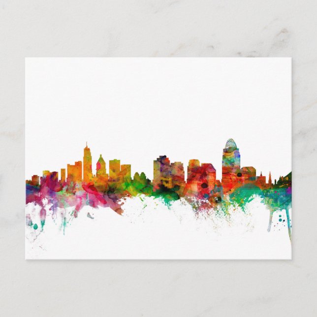 Cincinnati Ohio Skyline Postcard (Front)