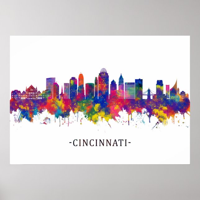 Cincinnati Ohio Skyline Poster (Front)