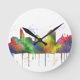 CINCINNATI OHIO SKYLINE ROUND CLOCK