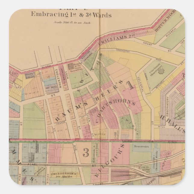 Cincinnati, Ohio Square Sticker (Front)