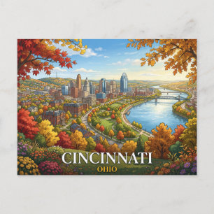 Cincinnati Ohio Travel Postcard