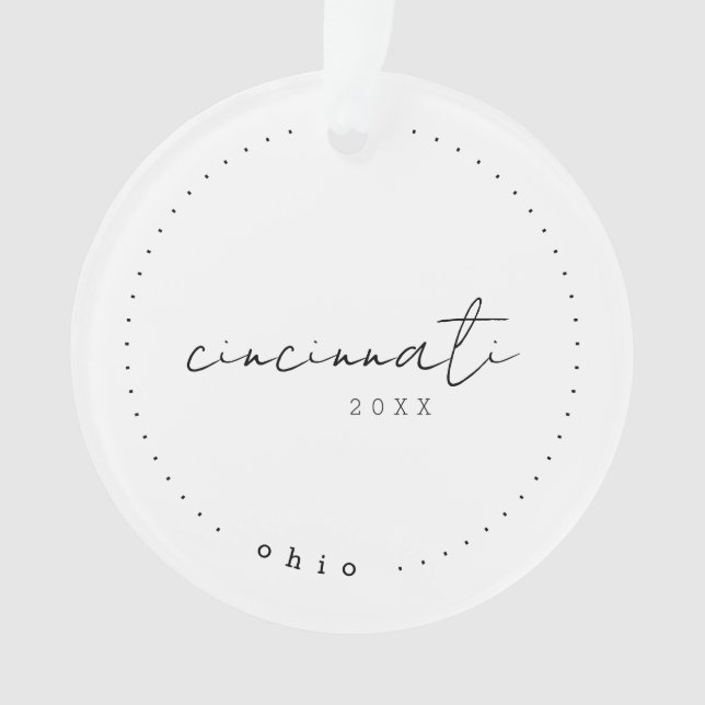Cincinnati Ohio Travel United States Simple Ornament (Front)