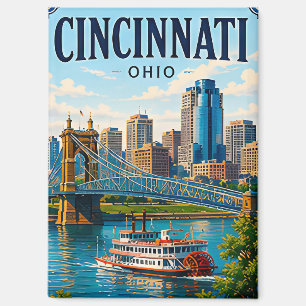 🌉 Cincinnati Ohio Vacation Memory Riverfront 🌉 Magnet