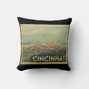 Cincinnati Ohio Vintage Travel Cushion