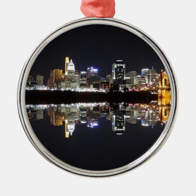 Cincinnati Reflection Metal Ornament (Front)