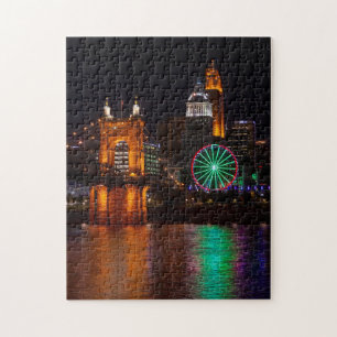 Cincinnati Roebling Bridge Nightscape Jigsaw Puzzle
