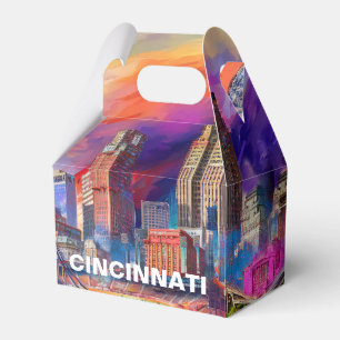 Cincinnati Skyline Abstract Art Favour Box