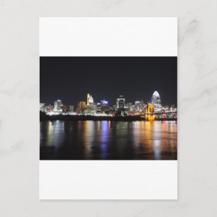 Cincinnati skyline at night postcard