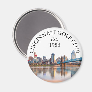 Cincinnati Skyline Personalised Golf Club Name Magnet