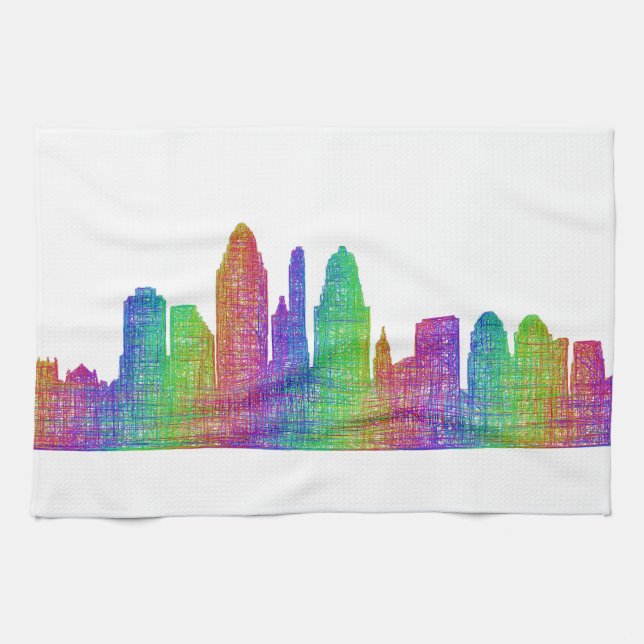 Cincinnati skyline tea towel (Horizontal)
