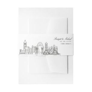 Cincinnati Skyline Wedding    Invitation Belly Band