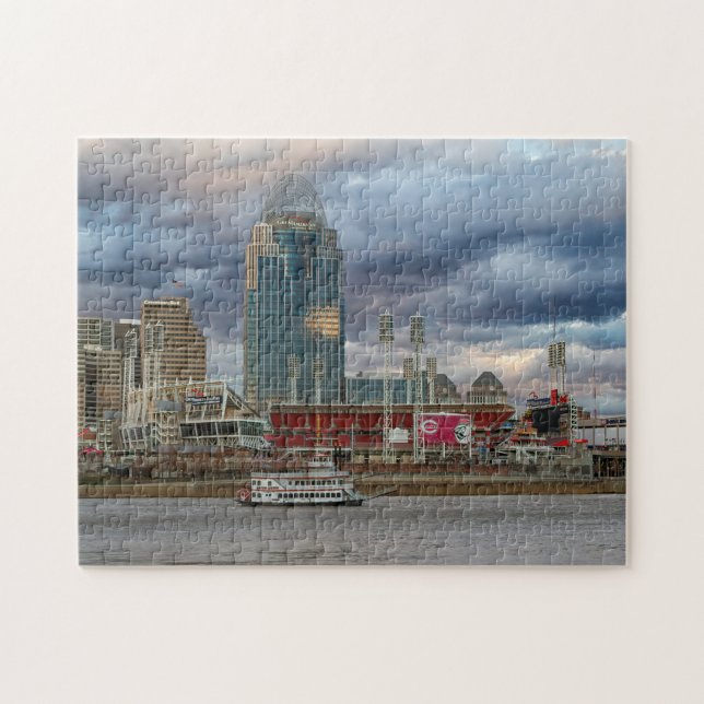 Cincinnati Skyline with Riverboat Puzzle (Horizontal)