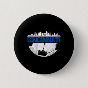Cincinnati Soccer Distressed Cincy nati 6 Cm Round Badge