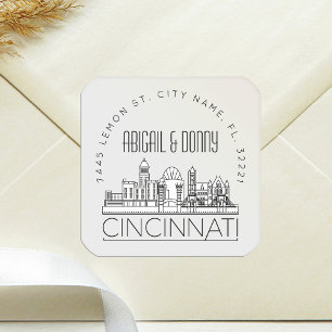 Cincinnati Wedding   Pre-Addressed Envelope Seal
