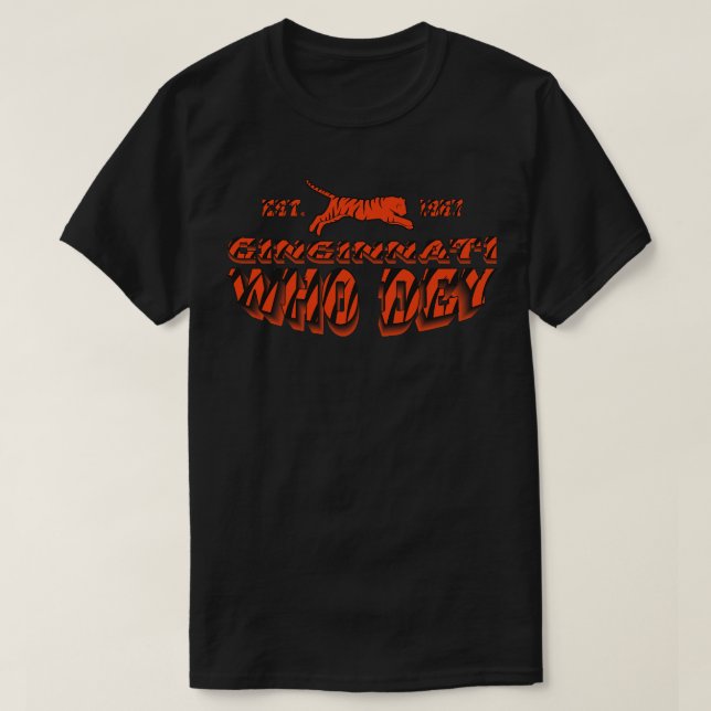 Cincinnati Who Dey Est 1967 T-Shirt (Design Front)