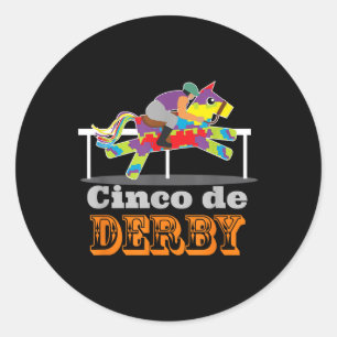 Cinco De Derby Cute Horse Racing Cinco De Mayo Equ Classic Round Sticker