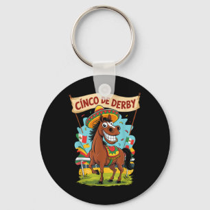 Cinco De Derby Funny Horse Racing Derby De Mayo  Key Ring