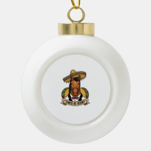 Cinco de Derby Horse Taco Sombrero Vintage Design Ceramic Ball Christmas Ornament