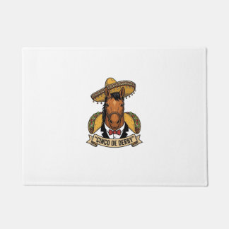 Cinco de Derby Horse Taco Sombrero Vintage Design Doormat