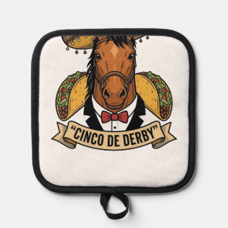 Cinco de Derby Horse Taco Sombrero Vintage Design Pot Holder