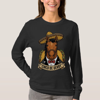 Cinco de Derby Horse Taco Sombrero Vintage Design T-Shirt