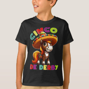 Cinco De Derby Party Horse Racing Poncho Sombrero T-Shirt