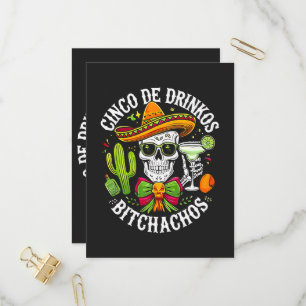 Cinco De Drinko Bitchachos Invitation Postcard