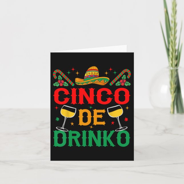 Cinco De Drinko Cinco De Mayo Funny  Card (Front)