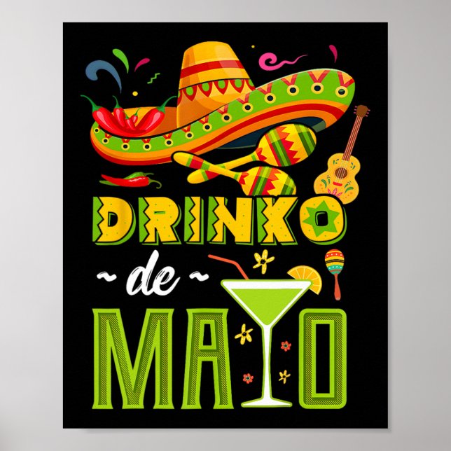Cinco De Drinko Fiesta Mexican Cinco De Mayo Party Poster (Front)