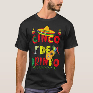 Cinco De Drinko Sunglasses Cactus Mexican Guitar T-Shirt