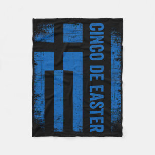 Cinco De Easter Funny Cinco De Mayo Greece Flag Gr Fleece Blanket