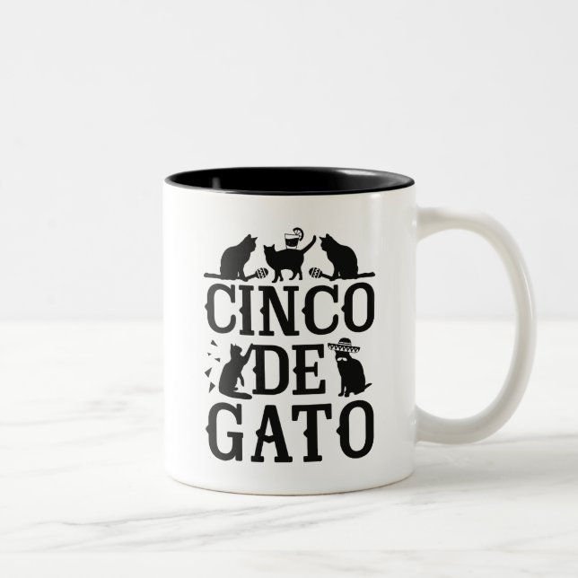 Cinco De Gato Two-Tone Coffee Mug (Right)