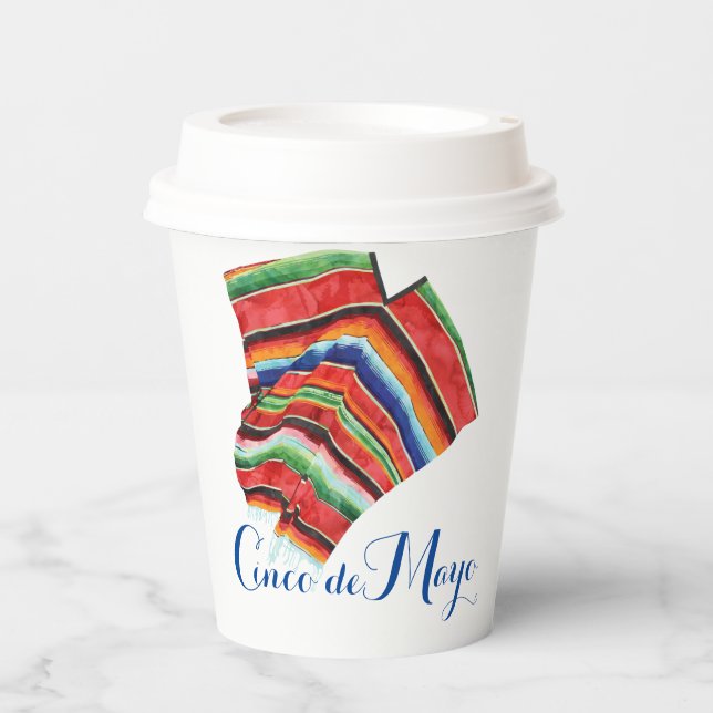 Cinco de May Sarape 8oz Paper Cup (Front)