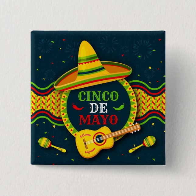 Cinco De Mayo 15 Cm Square Badge (Front)