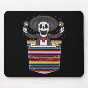 Cinco De Mayo 2025 Calaca Blanket Pocket Serape Me Mouse Pad