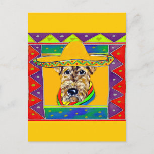 Cinco de Mayo Airedale Postcard