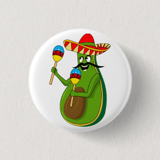 Cinco de Mayo Avocado Humour Maracas Sombrero 3 Cm Round Badge