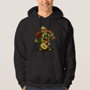 Cinco De Mayo Avocado Playing Guitar Sombrero Hat  Hoodie