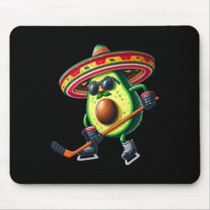 Cinco De Mayo Avocado Showing Hockey Skills Funny Mouse Pad