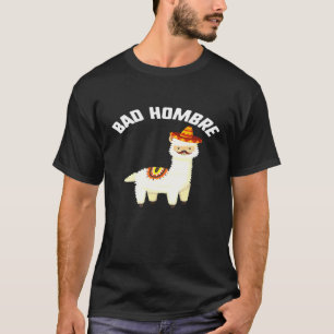 Cinco De Mayo Bad Hombre Llama Sombrero Moustache  T-Shirt