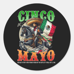 Cinco De Mayo Battle Of Puebla 1862 Mexican Men Wo Classic Round Sticker