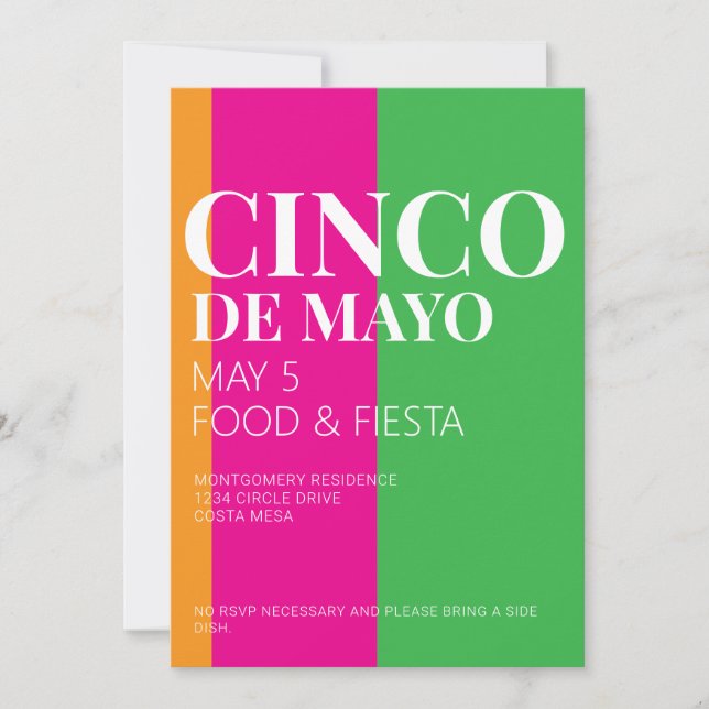 Cinco De Mayo BBQ Party Invitation (Front)
